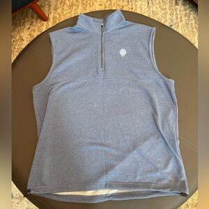 Dunning Golf Vest Men’s Large Heather Blue 1/4 zip